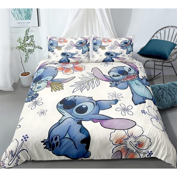 Stitch Bedding Duvet Cover Anime Bedding Sets 3D Printed Lightweight 3 Pieces Comforter Cover Sets