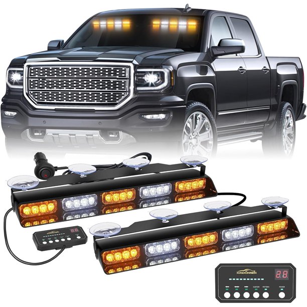 XRIDONSEN 2 barras de luces estroboscópicas LED de 17 pulgadas para camiones, 40 LED