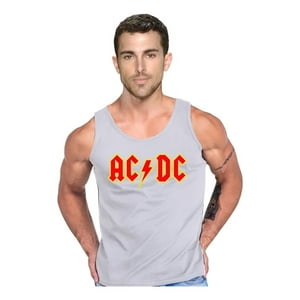 Persodesign - Polera Diseño Acdc Musculosa Tank Gym Life Gladiador Talla L Gris Hombre
