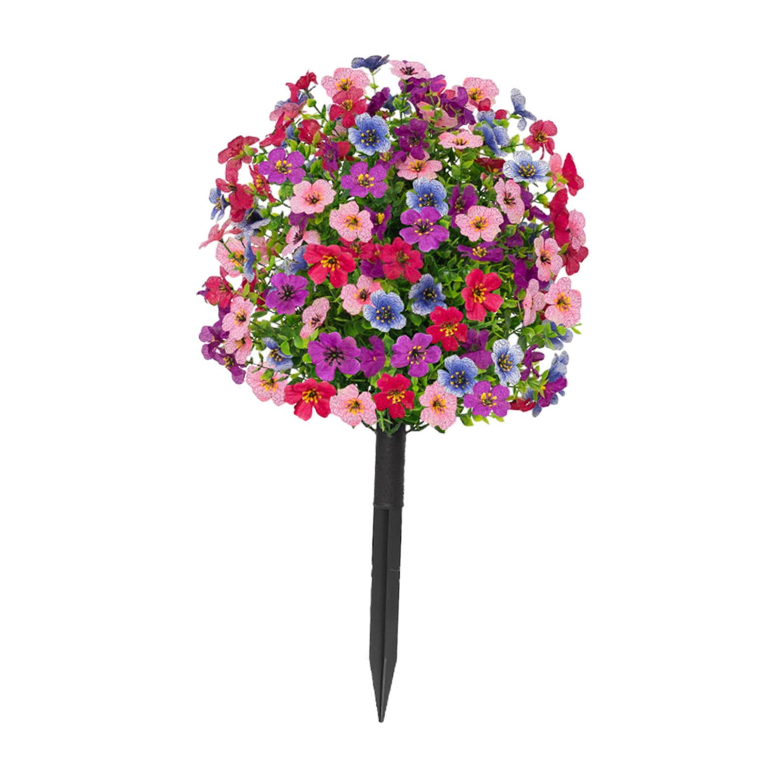 Magideal - Decoración De Estaca De Jardín De Flores De Violeta Artificial Accesorios De Jardín De Hadas Versátiles Flor Realista Con Estaca Para Césped Purple Red Blue Pink