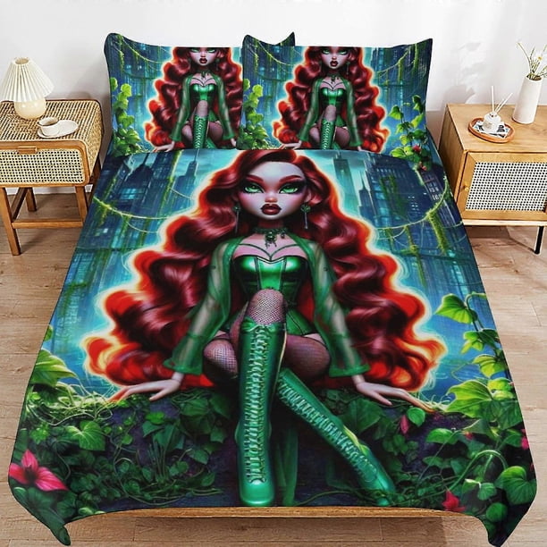 Poison Ivy Bedding Se Ultra Soft Skin-Friendly Duvet Cover3 Piece, Cute Comforter Cover Bed Set