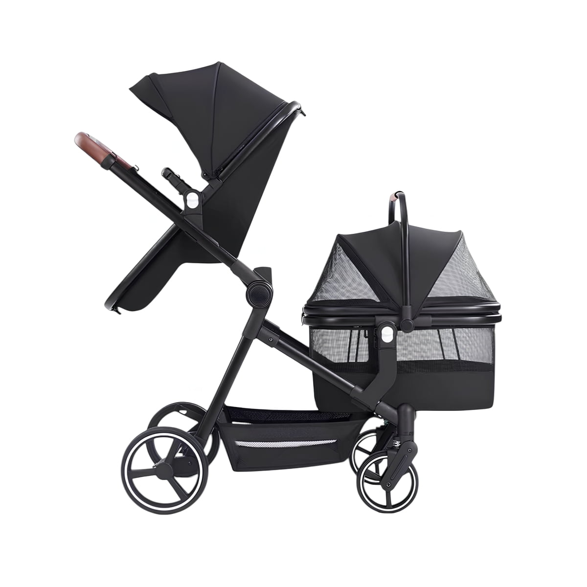 Coche De Bebé Y Mascota 2 En 1 Mix Negro By Lubabycas