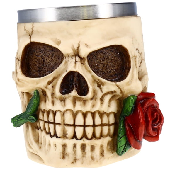 Taza Treasure Cove con forma de calavera con flor P754809, réplica de Halloween