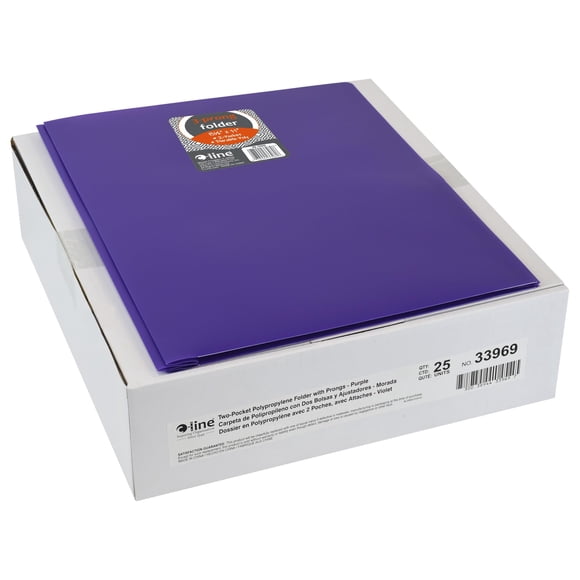 Carpeta de Polipropileno C-Line con 2 Bolsillos y Sujetadores Morada Tamaño Carta
