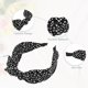thumbnail image 4 of Unique Bargains Diademas Anchas con Lazo de Estampado de Leopardo Moda Aro para el Cabello con Lazo Anudado para Niñas Mujeres Negro, 4 of 7