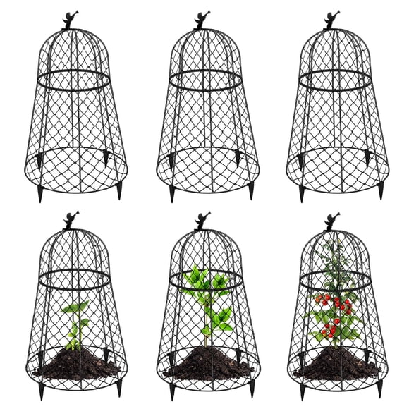 Protectores de Plantas PREMILITY Paquete de 6 Jaulas Metálicas para Jardín 33x51 cm