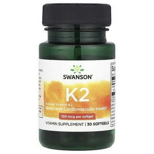 Swanson Vitamina K2 Natural, 100 Mcg 30 Cápsulas Blandas