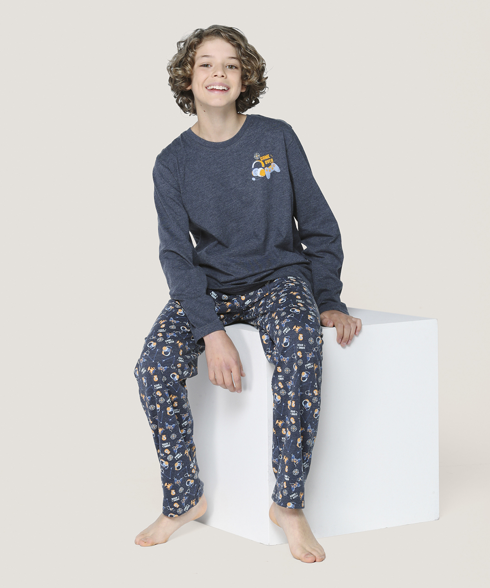 Lady Genny - Pijama Algodón Game Over Niños | Diversión Y Comodidad