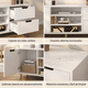 thumbnail image 4 of Rack Tv 120x30x55cm 2 Tiras 1 Puerta Melamina Homer Design Blanco, 4 of 4