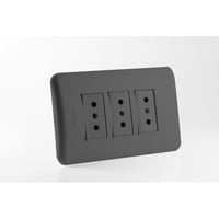 Rema - Enchufe Hembra Triple Embutido 10A Negro