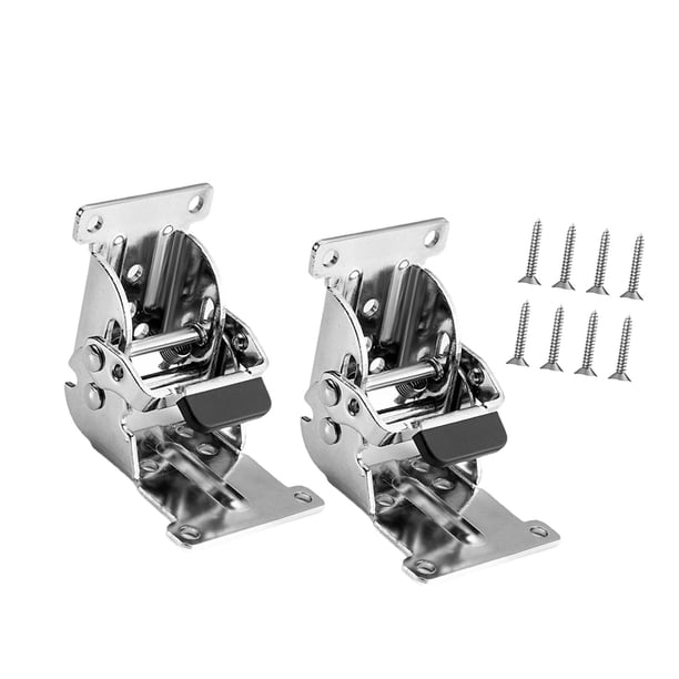 Piernas de la mesa de 2 piezas Bisagras plegables Multipropósito de bloqueo para hardware de cama de escritorio de bricolaje Instalación de accesorios Plateado