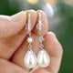 thumbnail image 1 of Hot Sale Water Drop Faux Pearl Zircon Earrings Wedding Bridesmaid Earrings Women's Fine Jewelry, 1 of 4