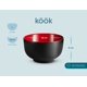 thumbnail image 5 of Ramen Bowl KoOk Ceramic de gran capacidad, 1 litro, juego de 4 unidades, color negro y rojo, 5 of 6