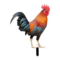 Magideal - Adorno De Estatua De Animal De Gallo Acrílico, Estacas De Jardín, Estatuas De Pie, Artesanías Pastorales, Decoración Para Patio, Patio Trasero, Césped Color A