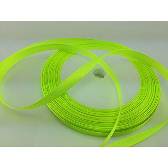 Cinta de satén Long Teng 0,6 cm 23 m Verde fluorescente