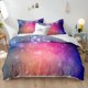 thumbnail image 1 of Starry Sky Polyester Duvet Cover Set King Size White Star Colourful Galaxy Starry Space Nebula Abstract Cosmos for Boy Girl Bed Sheets, 1 of 5