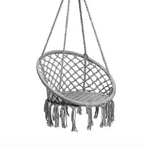 Importclick - Hamaca Silla Columpio Algodón Gris 80 X 70 Cm