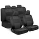 thumbnail image 1 of Juego completo de fundas para asientos de coche BDK PolyPro, color carbón sobre negro, 1 of 9