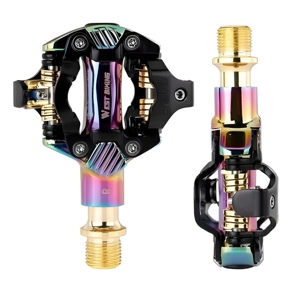 Pedales + Calas Anclaje Spd Westbiking Para Mtb Ciclismo multicolor Única