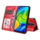 thumbnail image 3 of Funda tipo cartera FOXDOCK para Xiaomi Redmi Note 9 4G , diseño girasol en relieve, cuero PU, cierre magnético, soporte y tarjetero, 3 of 5