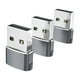 thumbnail image 5 of 3 Uds Tipo C 3,1 A USB 2,0 Adaptador Enchufe Transmisión De Datos Para Auriculares Gris, 5 of 5