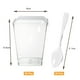 thumbnail image 5 of Paquete de 50 vasos de plástico transparente para postre de 145 ml con tapa y cuchara, vasos cuadrados reutilizables para aperitivos, vasos para servir chupitos de postre y mini vasos para degustación, 5 of 5