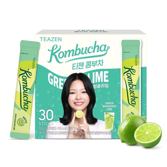 Kombucha en polvo TEAZEN Green Mandarin Lime, 30 sobres
