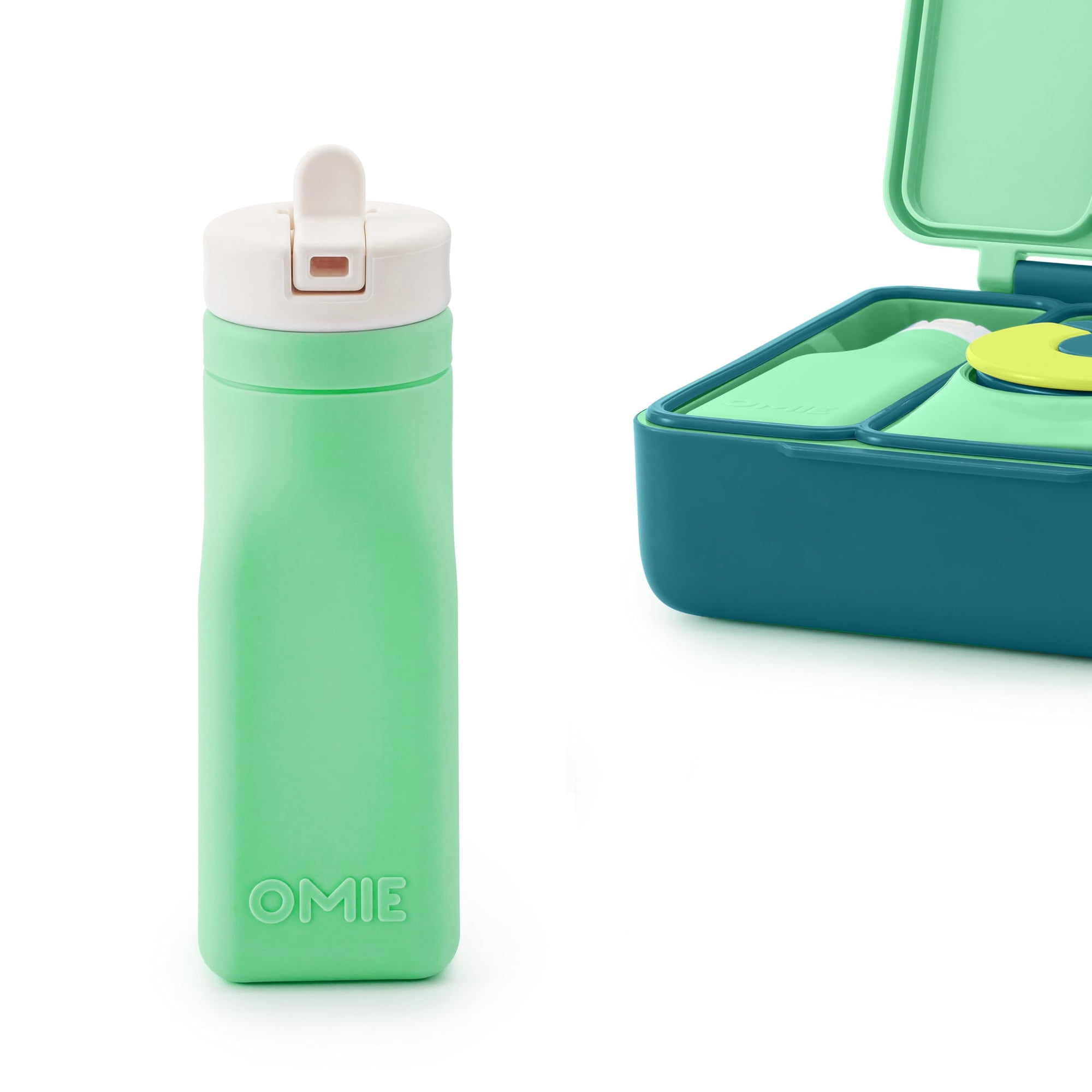 Botella Omie Omiebox De Silicona Reutilizable 260 Ml A Prueba De Fugas