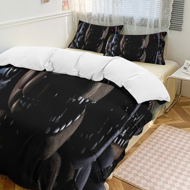 Five Nightat Freddy Quilt Set Thicken Soft 3 Pieces Bedding Set All Season Duvet Cove with 2 Pillowcases for Adult Women Girls Teens Home Room Decor