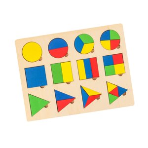 Magideal - Juguete Montessori Rompecabezas Geométrico De Madera Formas Geométricas Juego De Mesa Rompecabezas Juguete Para Jardín Cumpleaños Estudio Dormitorio