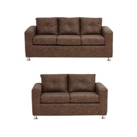 Muebles América - Living George 32 Cuero Auris Café