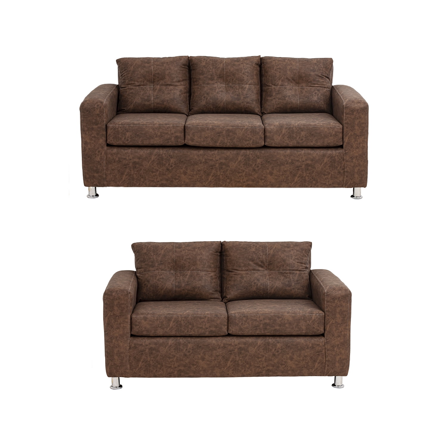 Muebles América - Living George 32 Cuero Auris Café