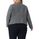 thumbnail image 3 of Agnes Orinda Chaqueta de Tweed sin Cuello de Talla Grande para Mujer, Estilo Escolar Universitario, Abierta al Frente, de Manga Larga, Casual de Negocios, con Botones Decorativos, 6X Negro, 3 of 6