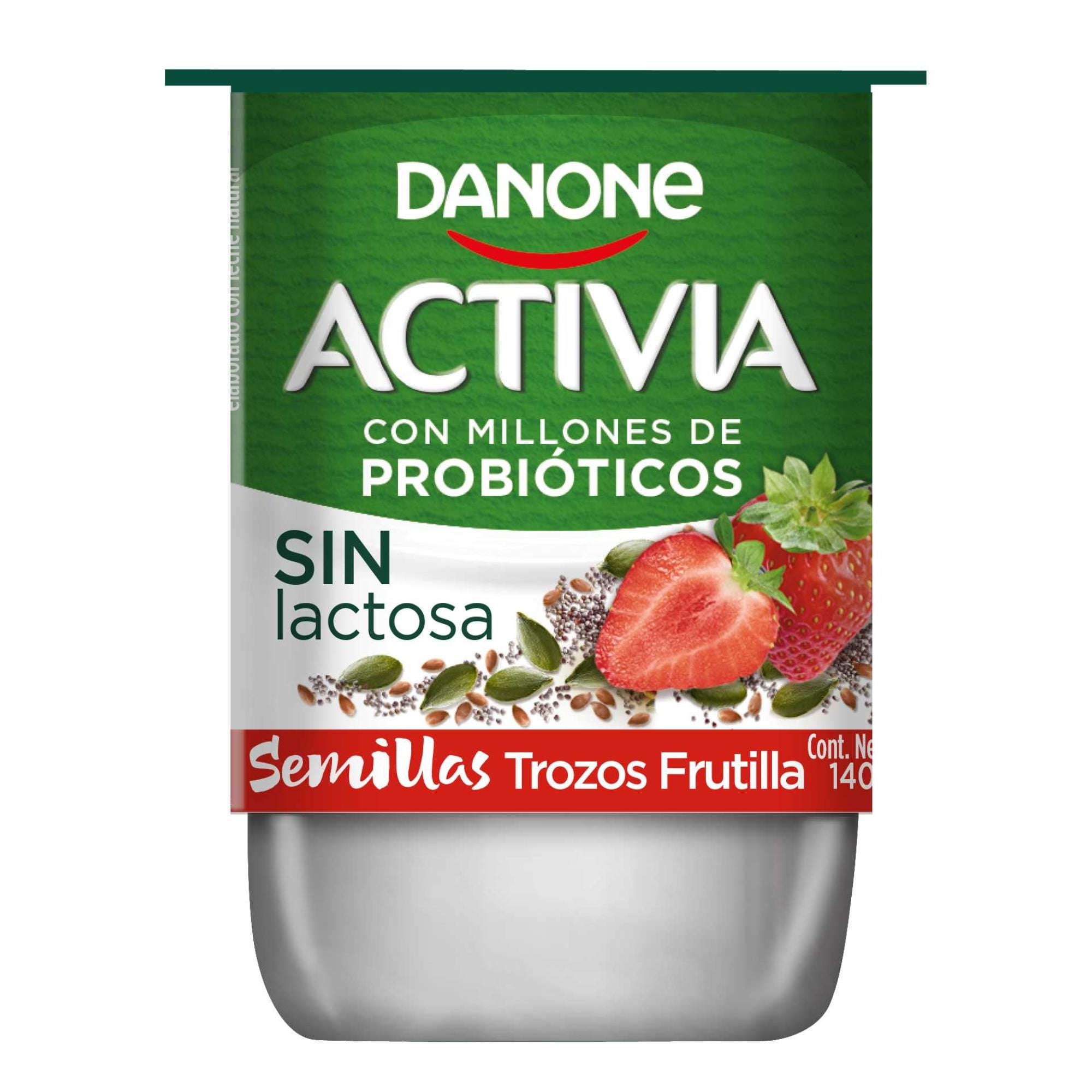 Yoghurt Con Probiótico Y Semillas Con Trozos Frutilla Pote 140 g Activia