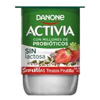 Yoghurt Con Probiótico Y Semillas Con Trozos Frutilla Pote 140 G Activia