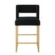 thumbnail image 2 of Modern Fashion Counter Height Bar Stools with Unique Square Open Backrest, Set of 2 Versatile Bar Chairs with Sturdy Iron Legs, 26" H Counter Height Chairs for kitchen islands, Black/Gold, 2 of 3
