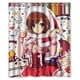 thumbnail image 1 of Cortina de ducha con diseño de anime de pelo castaño navideño, juego de cortina de baño con ganchos, tamaño 66 x 72 pulgadas, 1 of 3