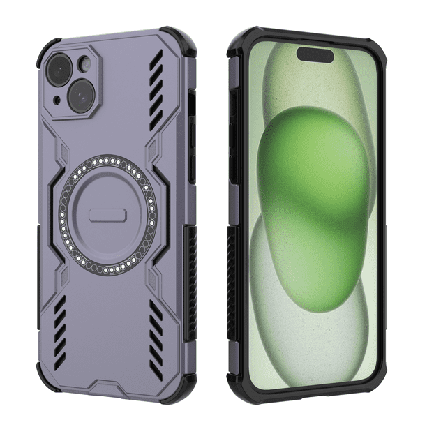Funda FOXDOCK para iPhone 15 Plus , magnética, resistente a golpes, con soporte, unisex, carga inalámbrica