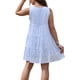 thumbnail image 3 of Vestido de cuadros INSPIRE CHIC para mujer, vestido sin mangas, a cuadros, fluido, con vuelo, escalonado, corto, L azul claro, 3 of 6