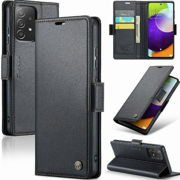 CaseMe tipo cartera Samsung Galaxy A52 4G/5G con cierre magnético, RFID, tarjetero, soporte, carga inalámbrica