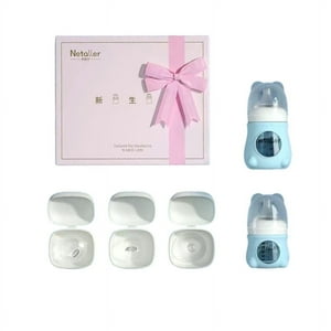 Set 2 Mamaderas Con Protectores 3 Chupetes Caja Regalo By Lubabycas