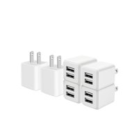 Cargador De Pared Usb Rekna Dual Port Cube, Adaptador De Corriente Blanco