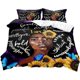 thumbnail image 2 of 3PCS Sexy Black Girl Duvet Cover Queen Set Pink Bag High Heels Get Naked Inspirational Quotes African American Bedding Set, 2 of 5