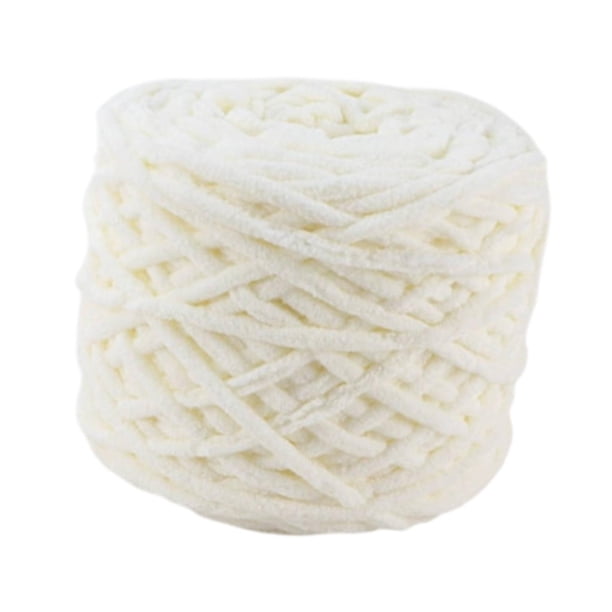 Hilo Grueso Y Suave, Hecho a Mano, Suave, Lavable, Ligero Y Voluminoso para Decoración Del Hogar, Ideal para Camas de Mascotas, Manualidades, Suéteres Blanco