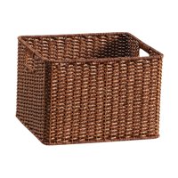 Magideal - Cesta De Almacenamiento Tejida, Organizador De Artículos Diversos, Rectangular, Multiusos, Caja De Almacenamiento Portátil Con Asas Para Sala De Estar