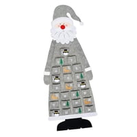 Bothyi - Calendario De Adviento Con Forma De Papá Noel, Tela De Fieltro Artesanal Para Adornos De Fiesta Y Dormitorio, Color Gris