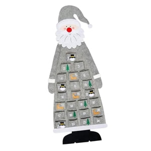Bothyi - Calendario De Adviento Con Forma De Papá Noel, Tela De Fieltro Artesanal Para Adornos De Fiesta Y Dormitorio, Color Gris