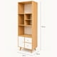 thumbnail image 2 of Estante Librero Nórdico 50x30x150 cm 2 Cajones 1 Puerta MDF 12 mm Blanco Madera, 2 of 7