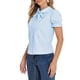 thumbnail image 4 of INSPIRE CHIC Blusa de Mujer para Regreso a Clases Cuello Vintage Peter Pan con Lazo Casual Linda Camisa de Algodón con Botones Talla L Azul Claro, 4 of 6