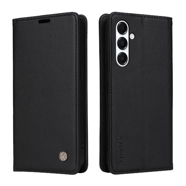 Funda Billetera de Cuero para Samsung Galaxy A26 con Tarjetero y Soporte - Tapa Magnética Negro